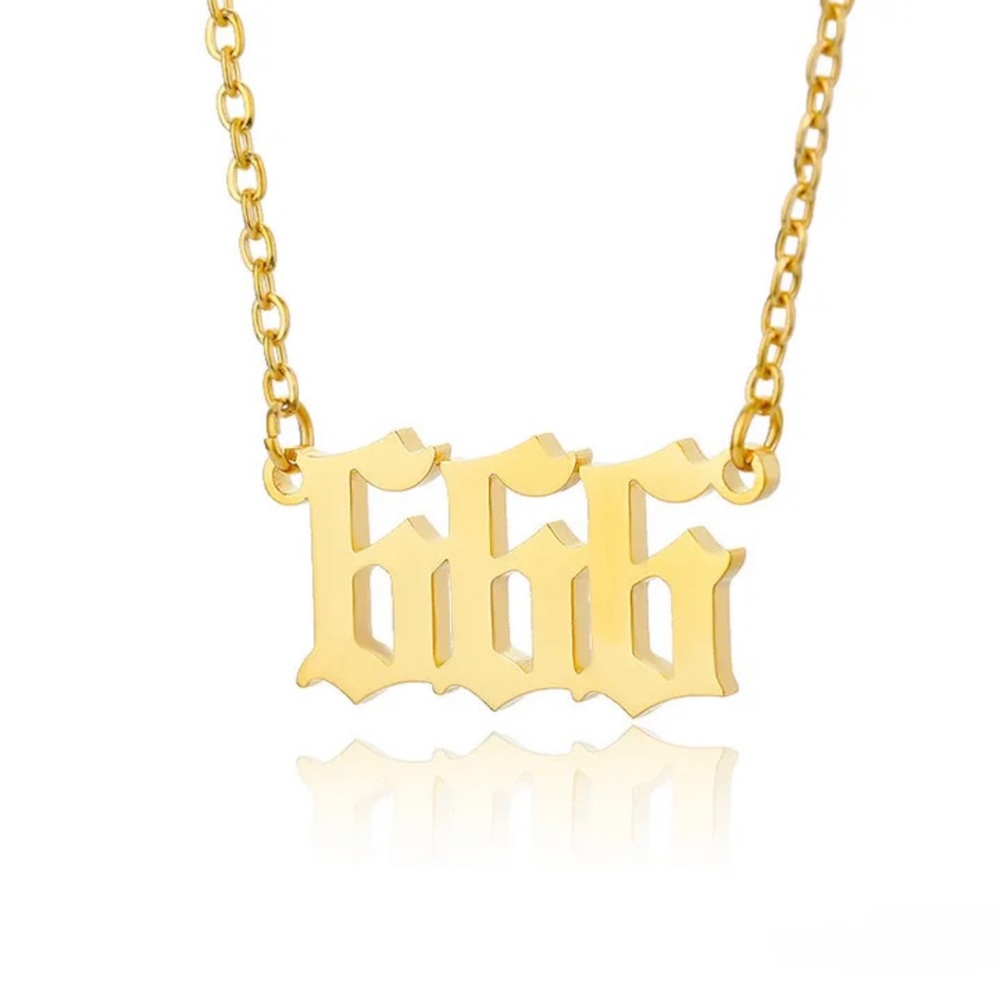 Angel Number Necklace | Stainless Steel 18K Gold Plated Pendant Dainty Choker